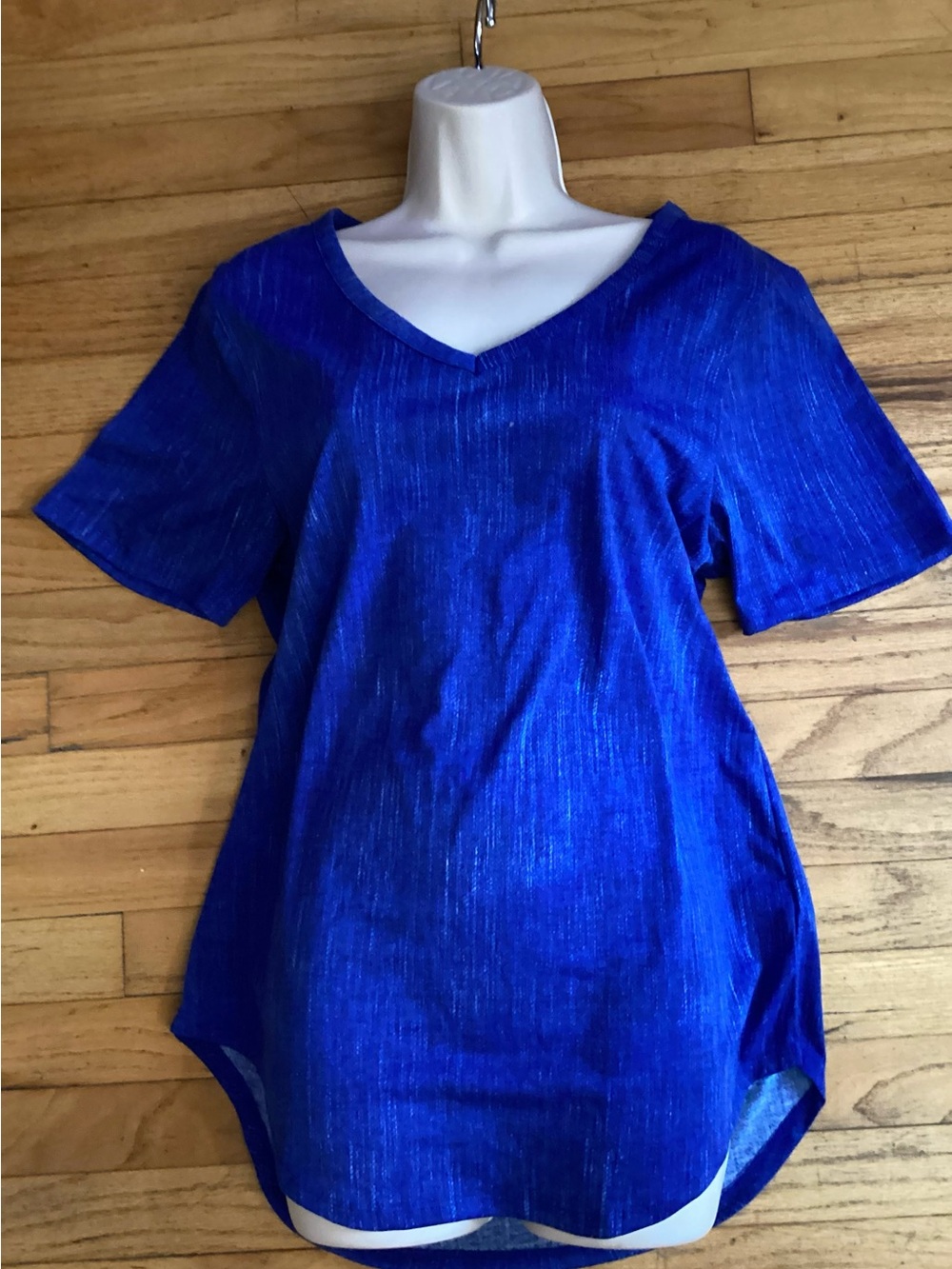 LuLaRoe V-Neck Short Sleeve Top in Cobalt Blue
